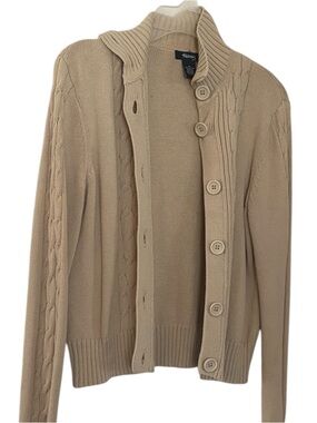 Tan Collar Cardigan Sweater by Raisey